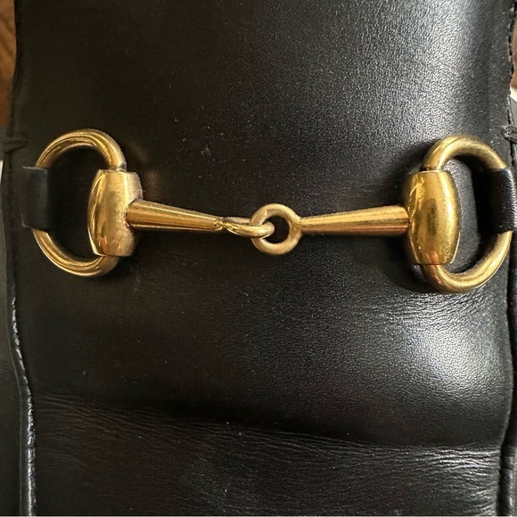 GUCCI PRINCETOWN BLACK LEATHER MULE SLIDES - SIZE 39.5 - Picture 7 of 12